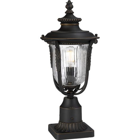 Elstead Luverne - Piédestal extérieur à 1 lumière bronze huilé IP44, E27 (1/6)
