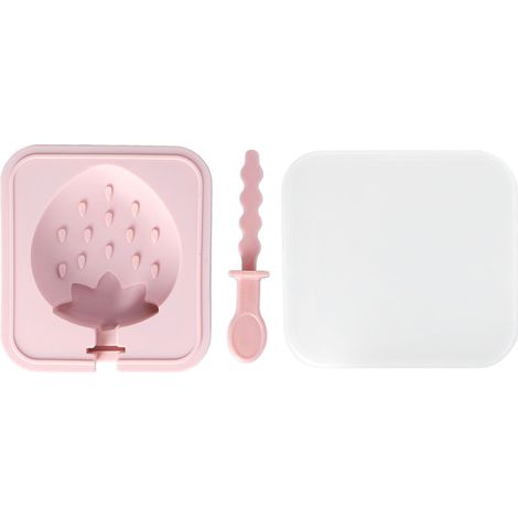 Moules à glace réutilisables empilables en silicone DIY, avec couvercle et bâtonnet, pour crème glacée, gâteaux glacés et popsicle, outils de cuisine en forme de fraise (1/5)