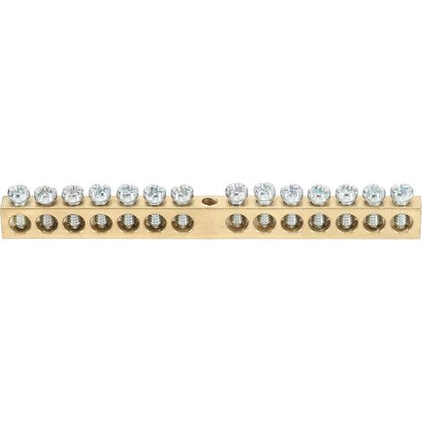 1 Barre de mise à la terre, 14 positions, barre de mise à la terre à bornes en laiton à vis, M4 99,8x6x9mm bloc de barrière en laiton pour appareils électriques (1/5)