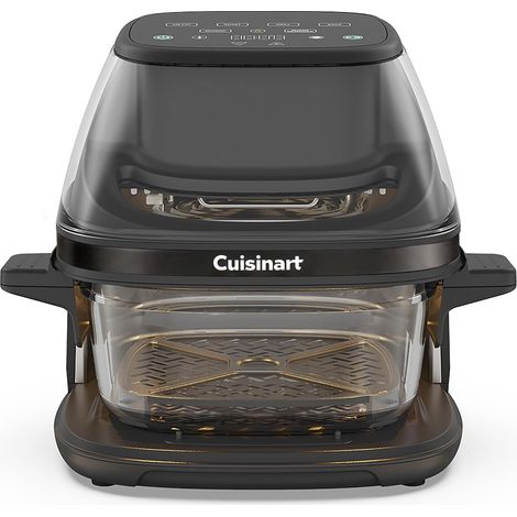 Friteuse à Air 3,8 L, Panier en Verre, 5‑en‑1 Air Fry, Four, Gril, Rôtir, Réchauffer, Compacte, Sans PFAS, Couvercle Amovible, Compatible Lave‑vaisselle, 1600 W