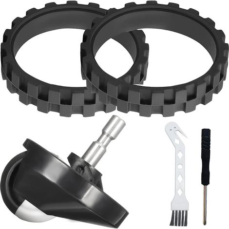 Pneus de Remplacement pour IRobot Roomba 500, 600, 700, 800, 900 i7 i7+ Plus E5 E6 Series aspirateur, Accessoires 2 pneus Caoutchouc de + 1 Roue pivotante Avant antidérapante Grande adhérence (1/5)