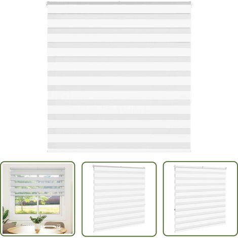 vidaXL Zebrarollo Weiß 140x150 cm Stoffbreite 135,9 cm Polyester (1/5)