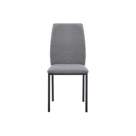 Pack de 4 sillas Vera tapizadas en tejido gris patas negras. 43cm(ancho ) 87cm(altura) 59cm(fondo)