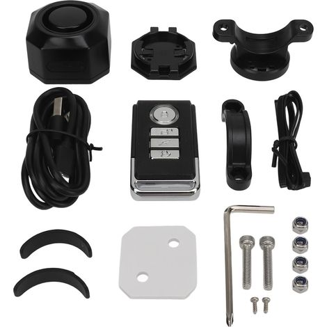 Alarme de vélo Rechargeable 110dB, étanche IP65, système de capteur de mouvement et de Vibration antivol avec télécommande (1/5)