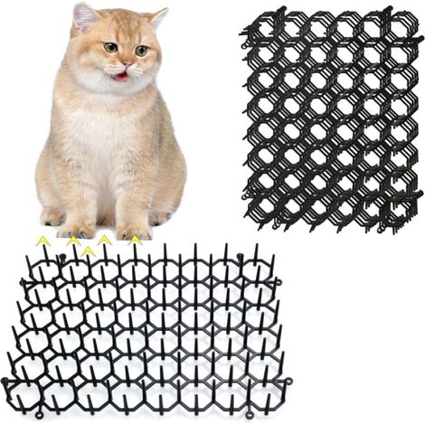 Lot de 6 Tapis Anti Chat à Picots (20x15cm) - Grille Dissuasive pour Jardin, Canapé et Plantes - Barrière Répulsive Intérieure/Extérieure (1/5)
