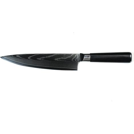 LAGUIOLE CUISSON - Couteau de chef noir damas 34cm avec étui - "Core" (1/4)