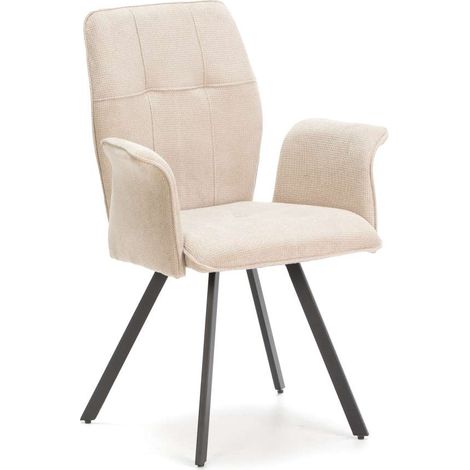 Pack de 2 sillones modelo Unai tapizado textil beige, 89cm(alto) 60cm(ancho) 62cm(largo) (1/5)