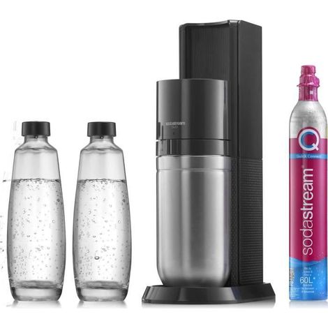SODASTREAM soda and sparkling water machine - DUO Black - 2 glass carafes - 1 60L gas refill (1/2)