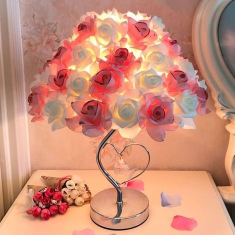 Lampe décorative - Lampe coeur fleur rose - 35x35x40 cm - Intérieur (1/4)