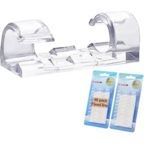 40 fermacavi, clip di stoccaggio con cuscinetti autoadesivi resistenti, clip di fissaggio rotonde in plastica (1/5)