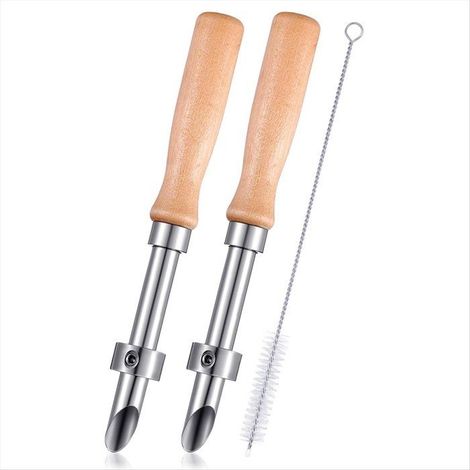 Lot de 2 perce-pailles pour couvercles plastique, gobelets à limonade, en acier inoxydable (1/5)