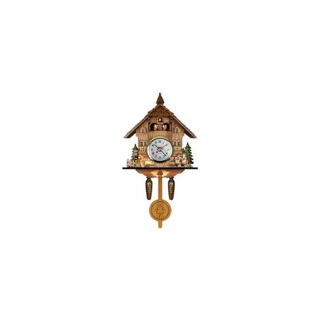 Horloge à coucou Antique en bois, horloge murale pour nichoir, décoration de maison, horloge à coucou suspendue, cloche à balanoire automatique, pendule, décoration de maison (1/4)