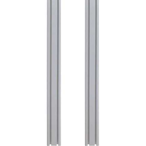 Lot de 2 profilés en aluminium à rainure en T avec trous de fixation pré-percés, avec vis autotaraudeuses, adaptés pour les constructions et les appareils (1/5)