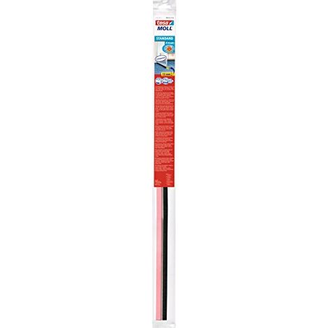 tesamoll Standard Paraspifferi a Spazzola - Guarnizione adesiva per porte - Adatta per isolare stanze con pavimenti lisci - Colore: Transparente - 100 cm x 3,7 cm (1/4)