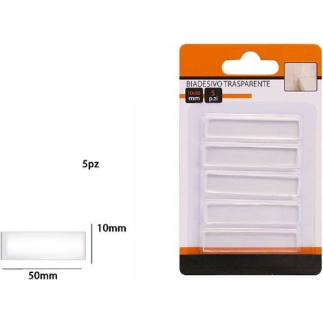 Jeu De 5 Bandes Adhésives Transparentes Double Face Pour La Protection De La Maison 10x50 Mm 66100 (1/2)