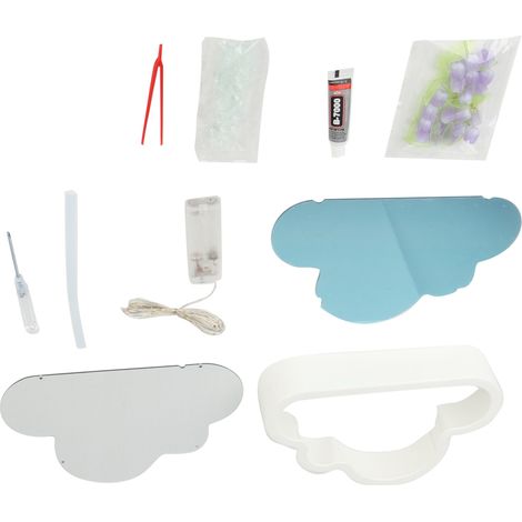 Lumière nuage tulipe DIY miroir fleur lampe de table miniature décoration chambre violette (1/5)
