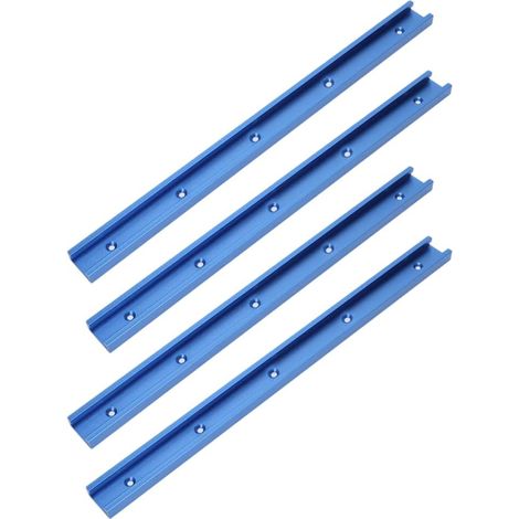 Lot de 4 rails profilés en T en aluminium de 800 mm avec rainure en T pour le travail du bois, l'atelier du bois, accessoires (1/5)