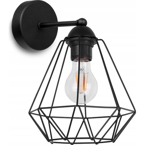 ELEGANTE LÁMPARA DE PARED RETRO DE ALAMBRE NEGRO LOFT