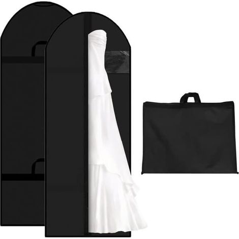 SABIR-Housse à vêtements 60x180cm de qualité supérieure, housse suspendue pour robe de mariée, housse pliable pour robe de mariée (1/4)