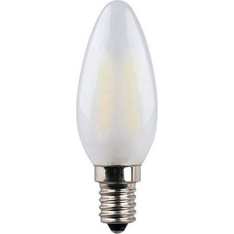 BOMBILLA DE VELA CON FILAMENTO DE LED. CRISTAL MATE E14 4,5W 470lm 6400K LUZ FRIA Ø3,5x9,8cm EDM (1/4)