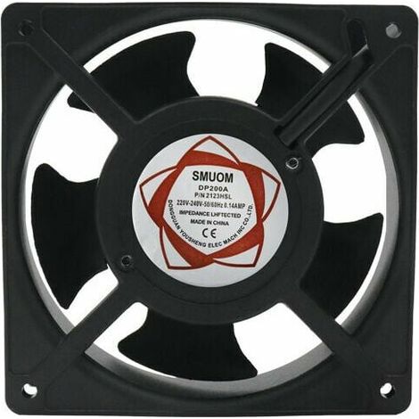 Ventilateur axial pour boîte de cheminée Insérable Haute température Pales en métal Silencieux Universel 120 x 120 x 38 mm