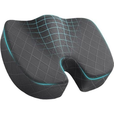 Mousse à Mémoire de Forme Coussin Siege Voiture Coussin de Siège de Voiture Conducteur Rehausseur Adulte Ergonomique Orthopédique Sciatique pour Auto D'assise Chaise de Bureau Fauteuil (1/5)