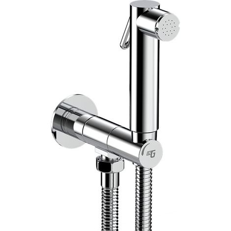 INGENIUS Hygiene-Duschset aus verchromtem Messing mit Wasserauslass und integriertem Wasserhahn IG740R Chrom (1/3)