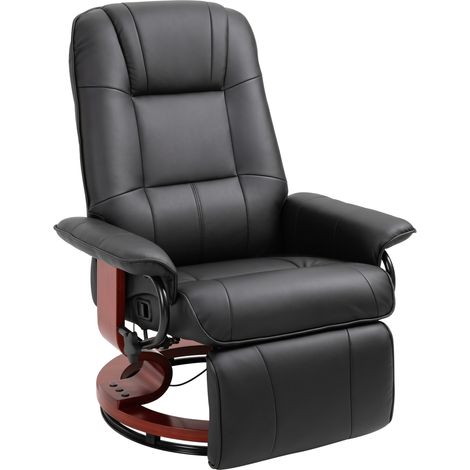 Relaxsessel Fernsehsessel Liegesessel Kunstleder 360° Drehstuhl 145° neigbar Schwarz 78 x 87 x 100 cm (1/5)
