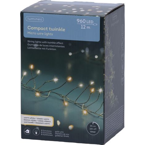 Micro LED Lichterkette Comp. 12m 960 L. silber/ww & kw (1/3)