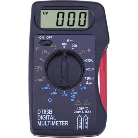 Multimètre de poche DT83B : ampèremètre, voltmètre, mesure de résistance CC/CA, testeur de tension (ohmmètre), instruments électriques-AquaForge (1/5)