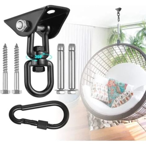 Filiyano – Kit de suspension pour hamac, crochets de suspension robustes, acier inoxydable 544 kg, rotation à 360°, fixation au plafond pour intérieur (1/4)