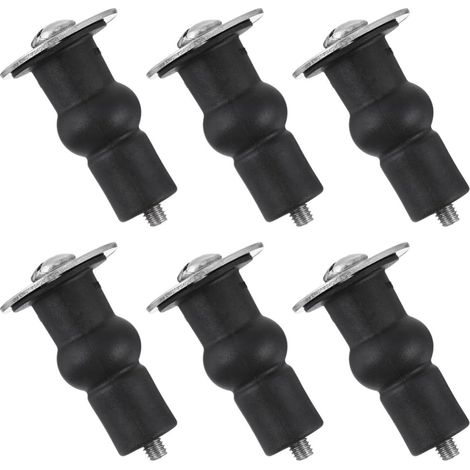 Boulons de Fixation 6 Pièces en Acier Inoxydable pour Siège de Toilette Caoutchouc Intégré, Installation Simple, Structure Épurée, Accessoires de Remplacement pour Abattant (1/5)