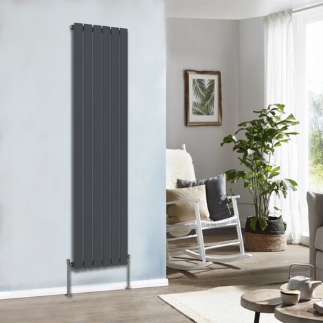 Designer Radiator 1800x408mm Single Flat Panel Vertical Anthracite (1/5)