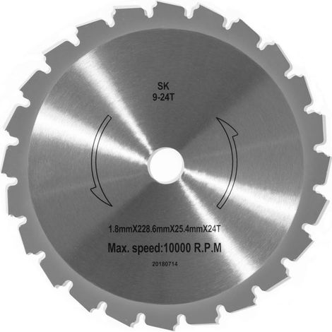 STIGA 1911-9266-01 Lama 24T, Lama Per Decespugliatore, Diam. 228 mm, Spess. 1,8 mm – 24 Denti, Acciaio STIGA – Per Decespugliatori STIGA SBC 646/656