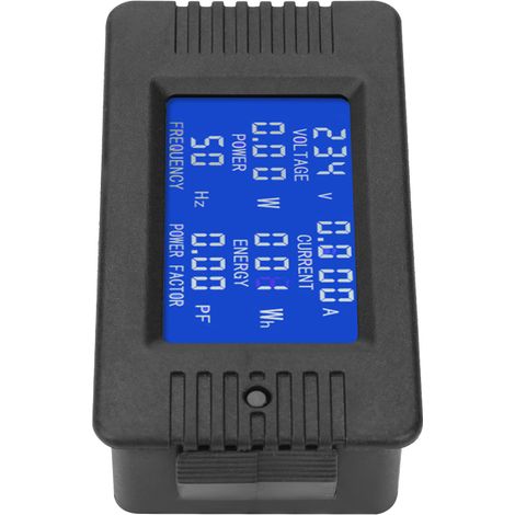 Ej.Life Digitales Messgerät, PEACEFAIR Volt-Ampere-Messgerät, KWh-Tester PZEM-018 AC 80–260 V 5 A Multimeter, Digitales Messgerät, LCD-Anzeige, Strom, Energie, Spannung, Strom, Frequenz, (1/5)