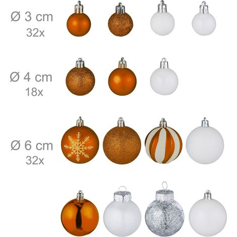 Set di 101 palline di Natale decorative glitterate per abete atmosfera festiva 4 x 3 cm in plastica dorata 130015831