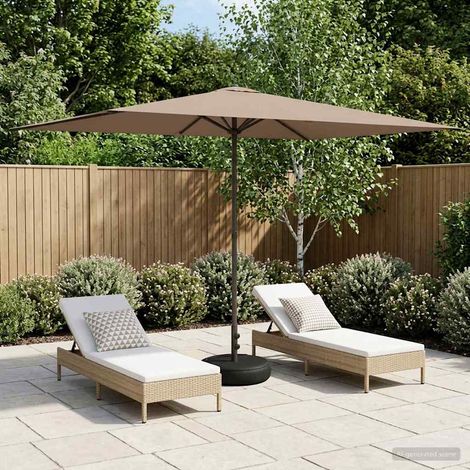 Paraguas de Jardín con Base 200 x 300 cm Poliéster Rectangular
