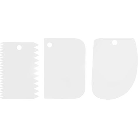Lot de 3 spatules plastique pâtisserie coupe-pâte racloir crème décoration gâteaux (1/5)