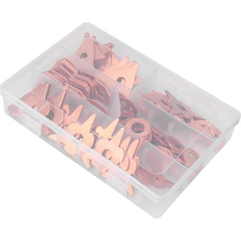 Kit 110 pièces bagues de tirage triangulaires et rondes pour réparation de carrosserie par soudage, outil de débosselage auto (1/5)