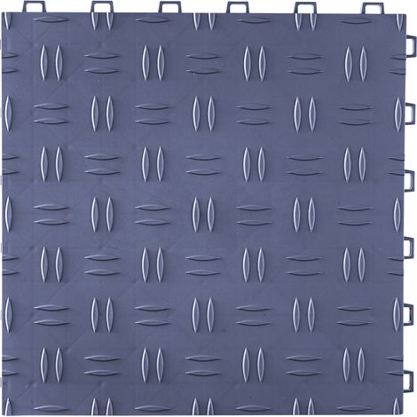 Mophorn Piastrelle per Garage ad Incastro, Confezione da 50, Piastrelle per Pavimentazione Garage in PP, 305 x 305 x 13,4 mm, Antiscivolo su Entrambi i Lati, Officine di Riparazione, Nero (1/5)