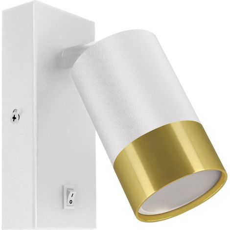 Applique Orientable avec Interrupteur BLANC et OR pour Ampoule G
