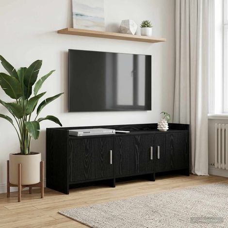 vidaXL Meuble TV 130 x 33 x 47 cm Chêne noir Bois d'ingénierie (1/5)