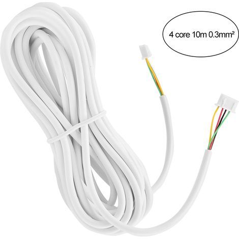 Türklingelkabel für Video-Türsprechanlagen, stabiles und zuverlässiges 4-adriges Kabel (0,3 mm², 10 m) für Zubehör (1/4)