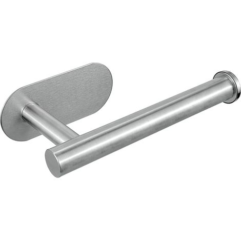 Portarrollos de papel higiénico autoadhesivo de acero inoxidable 304 de alta calidad, resistente al óxido, sin necesidad de taladrar, apto para baño, cocina e inodoro (níquel cepillado).