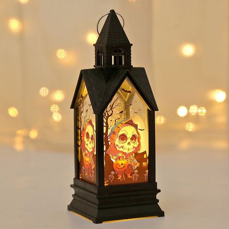 Lanternes décoratives d'Halloween : lanternes citrouilles, bougies LED, bougies scintillantes sans flamme, décorations de jardin d'Halloween (1/5)