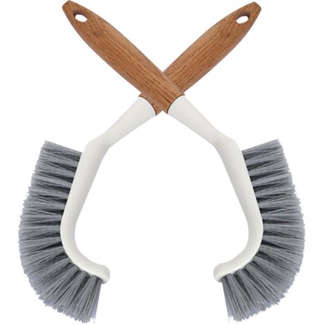 2 brosses de sol, bois, flexible, pour cuisine, joints et douche (1/5)