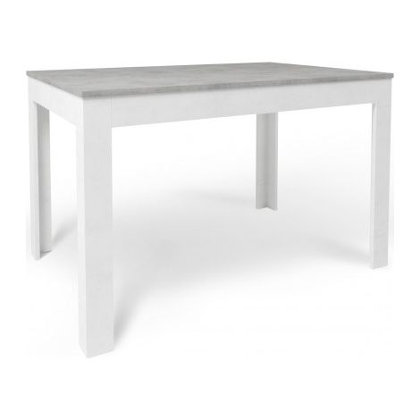 Table extensible 120+50L x 80P x H75 – Finition ciment et blanc mat – Sarmog (1/3)