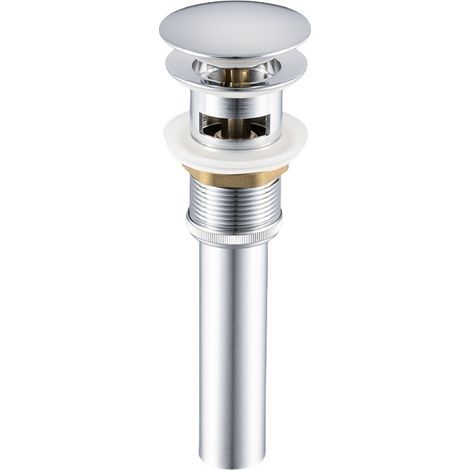 Chrome Pop-Up Bathroom Sink Drain Plug, Universal Plug with Overflow (1/4)
