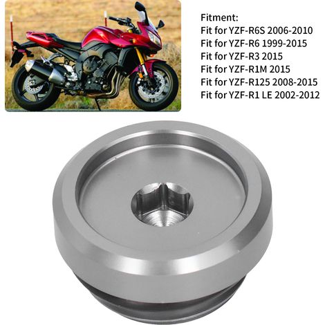Bouchon de remplissage d'huile moteur à vis pour moto YAMAHA MT-07 R1/R3/R6 FZ1/6/8 (gris) (1/5)