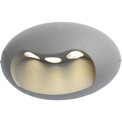Lutec Eyes Lampada da Esterno a LED Integrato 9 W, Grigio Chiaro, 12 x 18 cm (1/2)
